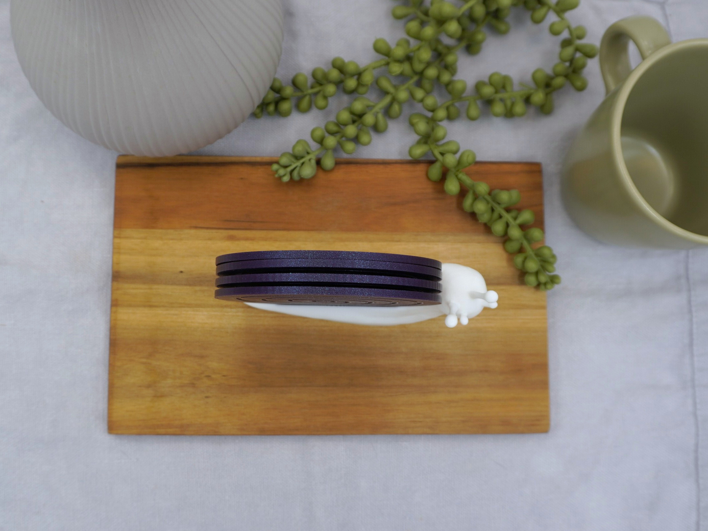 Personalisierbare Untersetzer Schnecke, 4er-Set