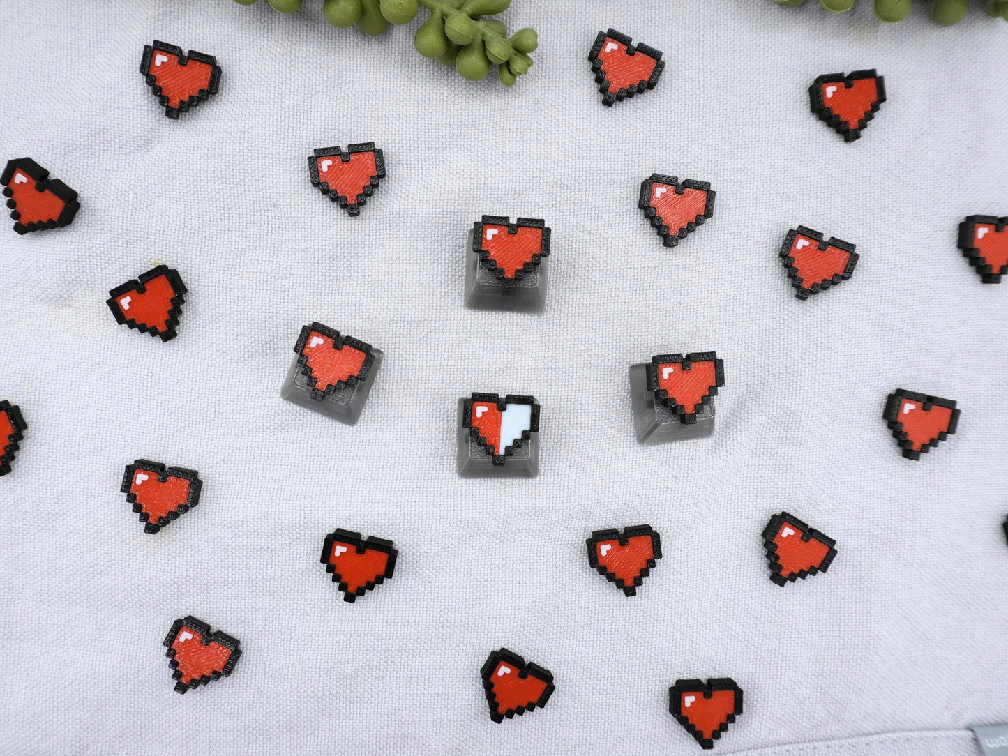 Pixel Herzen Zelda Keycaps, rot, 4er-Set, Cherry MX Keycap