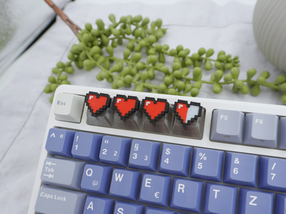 Pixel Herzen Zelda Keycaps, rot, 4er-Set, Cherry MX Keycap