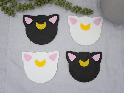 Untersetzer Katzen, Luna, Artemis, Sailor Moon inspirierte Tassenuntersetzer
