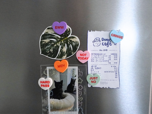 Anti-Valentinstag Candy-Heart Kühlschrankmagneten, 6er-Set, Kühlschrank, Spülmaschine, Whiteboard Magnet, lustige Geschenkidee, für Freundin