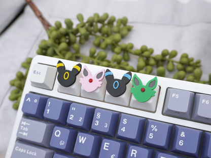 Umbreon and Espeon Keycap, 4-piece set or 2-piece set, Cherry MX Keycap
