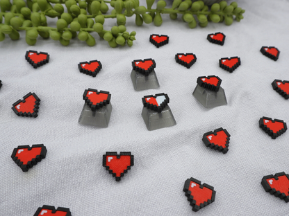 Pixel Herzen Zelda Keycaps, rot, 4er-Set, Cherry MX Keycap