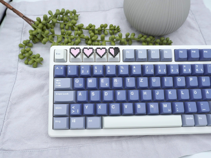 Pixel Minecraft Hearts Keycaps in Pink, Set of 4, Cherry MX Keycap