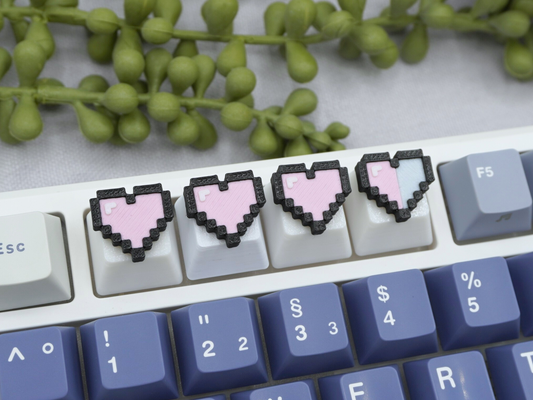 Zelda Pixel Herzen Keycaps, pink, 4er-Set, Cherry MX Keycap