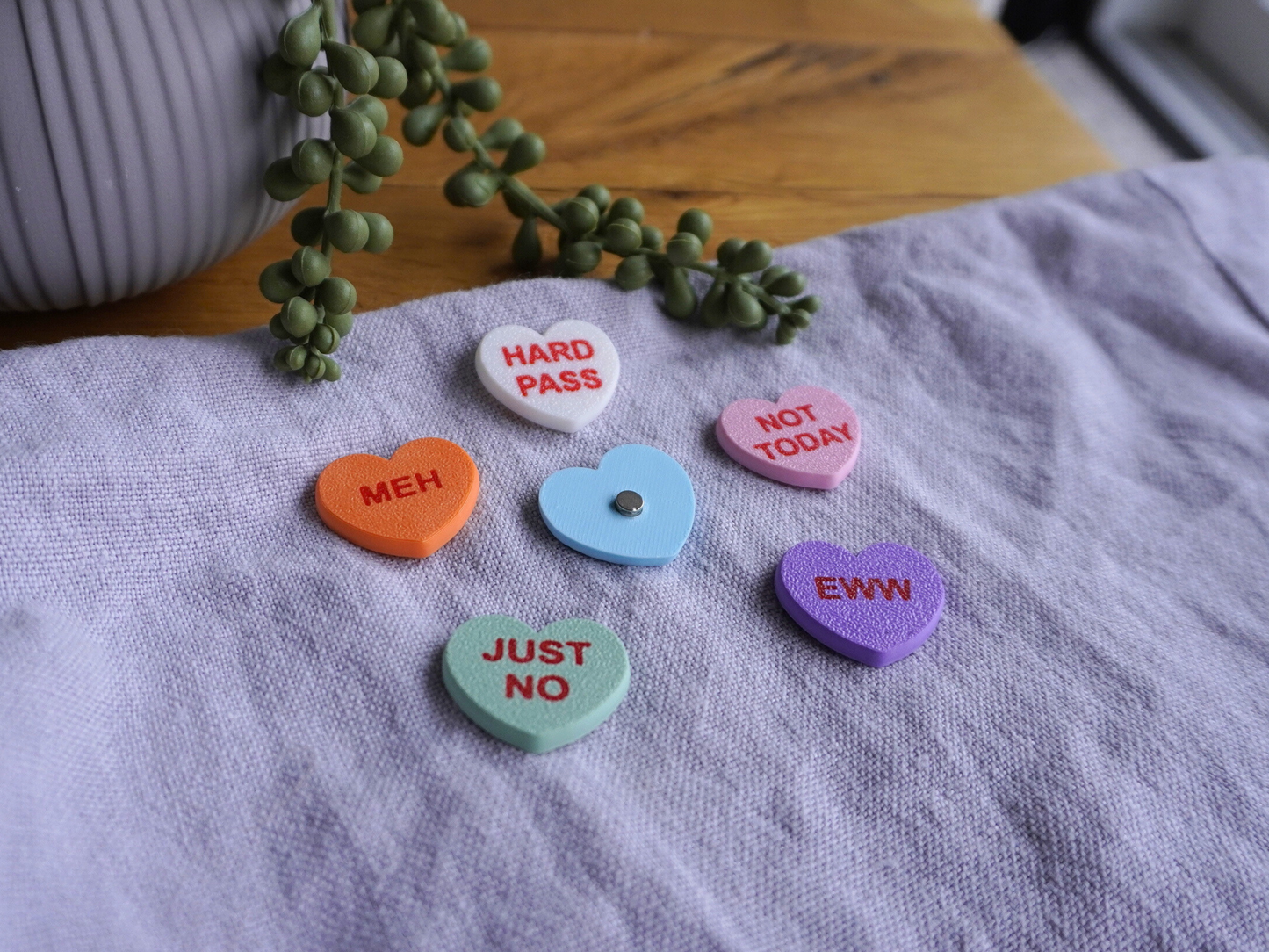 Anti-Valentinstag Candy-Heart Kühlschrankmagneten, 6er-Set, Kühlschrank, Spülmaschine, Whiteboard Magnet, lustige Geschenkidee, für Freundin