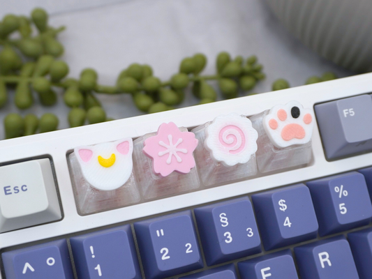 Süße kawaii Keycaps, 4er-Set, Cherry MX Keycap