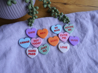 Anti-Valentinstag Candy-Heart Kühlschrankmagneten, 6er-Set