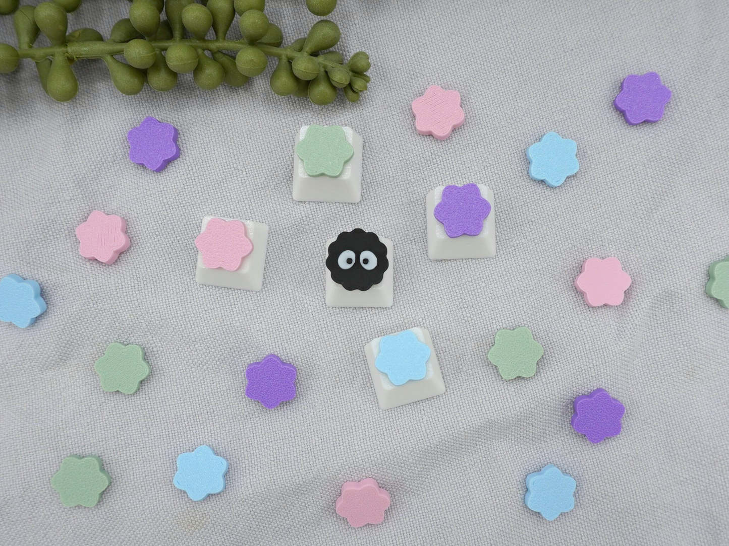 Rußmännchen mit Konpeitō-Bonbons Keycaps, 5er-Set, Cherry MX Keycap