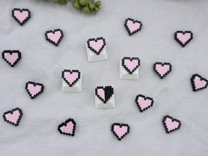 Pixel Minecraft Hearts Keycaps in Pink, Set of 4, Cherry MX Keycap