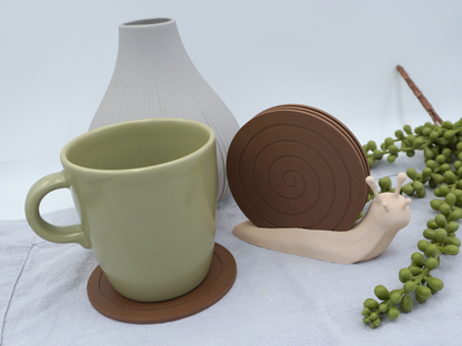Personalisierbare Untersetzer Schnecke, 4er-Set