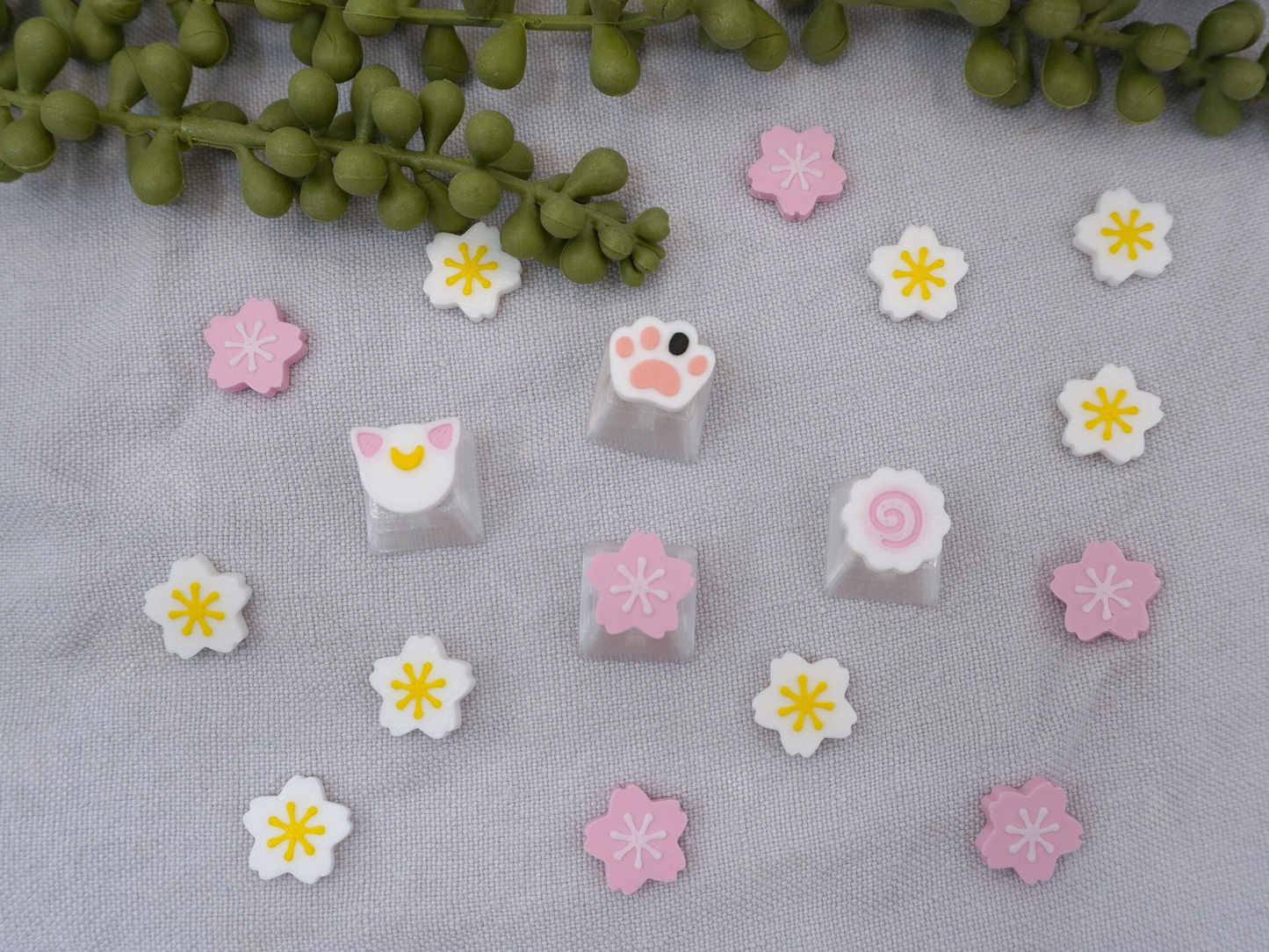 Süße kawaii Keycaps, 4er-Set, Cherry MX Keycap