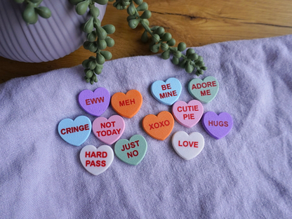 Anti-Valentinstag Candy-Heart Kühlschrankmagneten, 6er-Set, Kühlschrank, Spülmaschine, Whiteboard Magnet, lustige Geschenkidee, für Freundin
