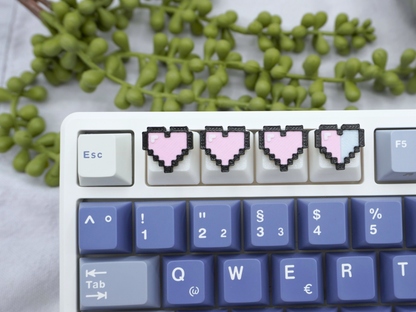 Zelda Pixel Herzen Keycaps, pink, 4er-Set, Cherry MX Keycap