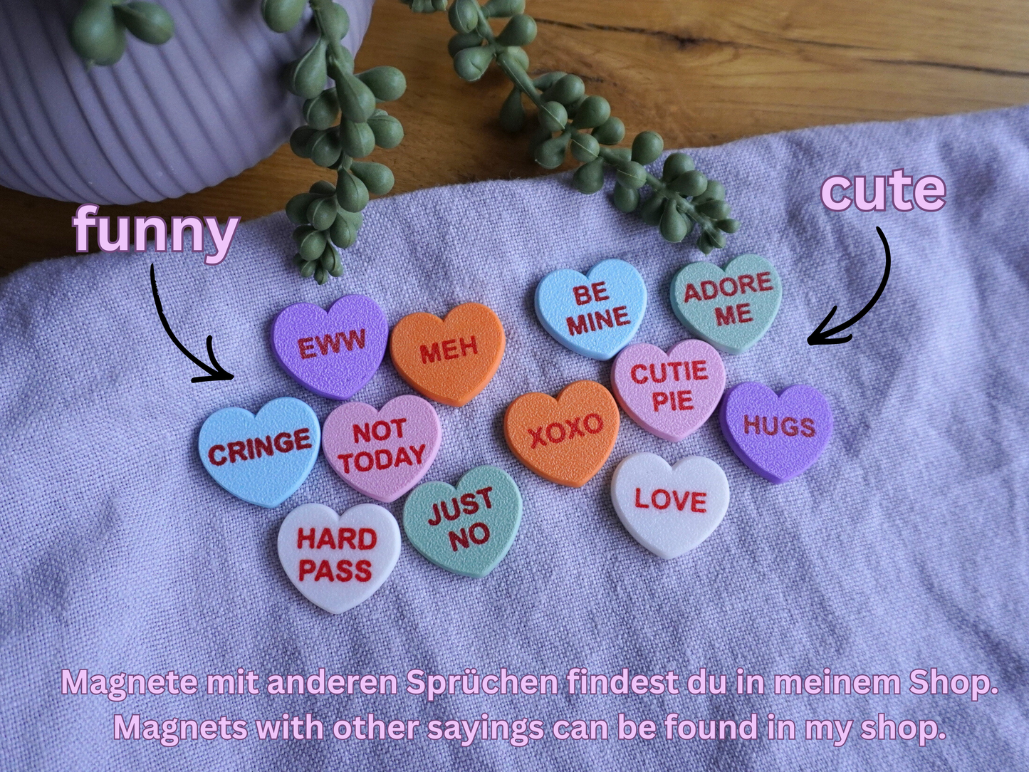Candy-Heart Kühlschrankmagneten, 6er-Set