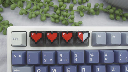 Pixel Herzen Zelda Keycaps, rot, 4er-Set, Cherry MX Keycap