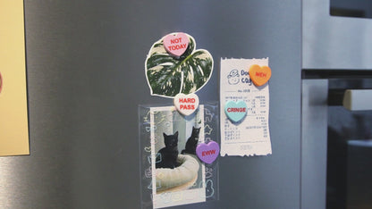 Anti-Valentinstag Candy-Heart Kühlschrankmagneten, 6er-Set, Kühlschrank, Spülmaschine, Whiteboard Magnet, lustige Geschenkidee, für Freundin