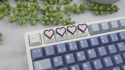 Zelda Pixel Herzen Keycaps, pink, 4er-Set, Cherry MX Keycap