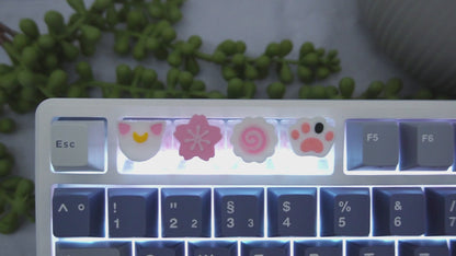 Süße kawaii Keycaps, 4er-Set, Cherry MX Keycap